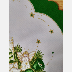 ELEGANCKA serwetka ŚWIĄTECZNA dekoracja świeczki KOŁO 35 cm ZIELONA