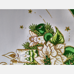 ELEGANCKA serwetka ŚWIĄTECZNA dekoracja świeczki OWALNA 32-48 cm ZIELONA