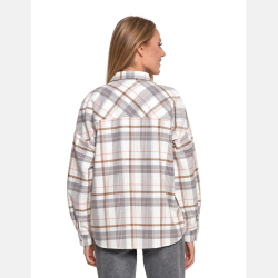 FLANELOWA, SZARA koszula w kratę bawełniana MORAJ