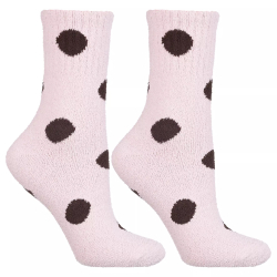 CIEPŁE miłe MIĘKKIE skarpety damskie w GROCHY 3-pak wysokie MORAJ