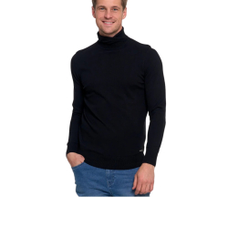 Klasyczny, bawełniany GOLF męski CZARNY sweter  MORAJ