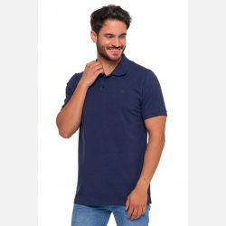 Koszulka GRANATOWA męska z bawełny czesanej PREMIUM LINE MORAJ