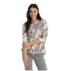 KOSZULA DAMSKA, kwiaty, kołnierz, guziki 100% WISKOZA, OVERSIZE MORAJ