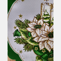 ELEGANCKA serwetka ŚWIĄTECZNA dekoracja świeczki KOŁO 23 cm ZIELONA