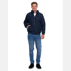 Męska BOMBERKA pikowana, kieszenie na zamek, MORAJ granatowa