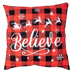 Świąteczna POSZEWKA na jasiek KRATKA,CZERWIEŃ, RENIFERY 45x45 MORAJ