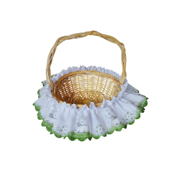 DUŻA opaska na koszyczek WIELKANOCNY BARANKA srebrne wstawki śr. 60 cm NOWOŚĆ