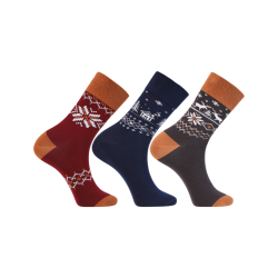 ŚWIĄTECZNE wysokie SKARPETY męskie 3-pak PREZENT wzory MORAJ