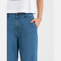 SPODNIE damskie, cienki JEANS, WYSOKI stan NIEBIESKIE MORAJ