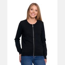 CZARNY sweter damski na zamek BOMBERKA MORAJ