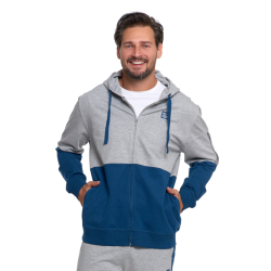 BLUZA męska z kapturem na zamek DWUKOLOROWA szaro-niebieska  MORAJ