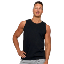 Tank top męski bawełniany koszulka bez rękawów CZARNA MORAJ