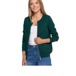 ZIELONY sweter damski na zamek BOMBERKA MORAJ