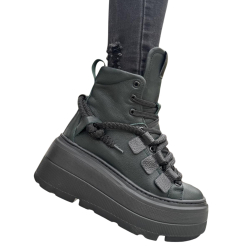 Sneakersy damskie ZIELONE Obuwie Sportowe LURSO skóra naturalna