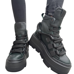 Sneakersy damskie ZIELONE Obuwie Sportowe LURSO skóra naturalna