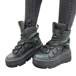 Sneakersy damskie ZIELONE Obuwie Sportowe LURSO skóra naturalna