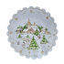 Serwetka ŚWIĄTECZNA dekoracja ZIMOWY pejzaż KOŁO 23 cm BIAŁA