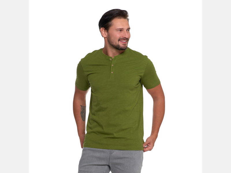 Męska klasyczna koszulka z guzikami KHAKI MORAJ!