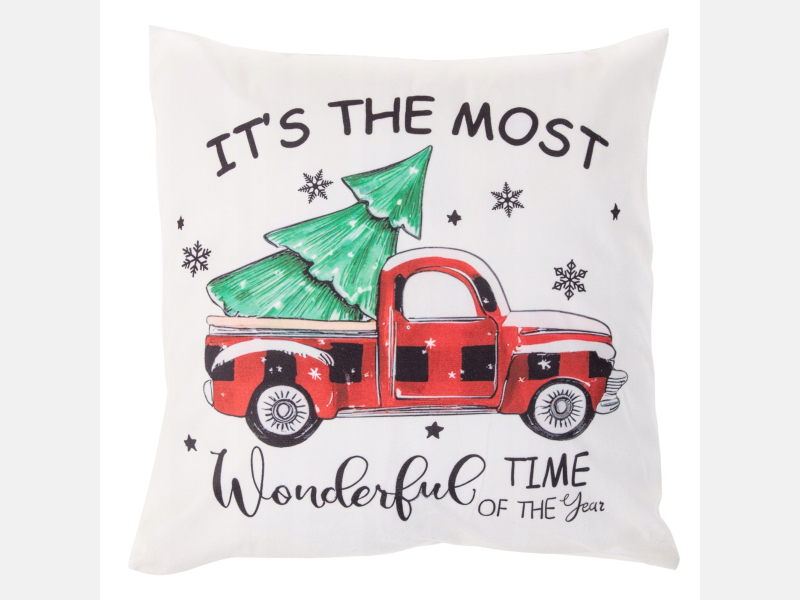 Świąteczna POSZEWKA na jasiek CHOINKA, CZERWONY SAMOCHÓD 45x45 MORAJ