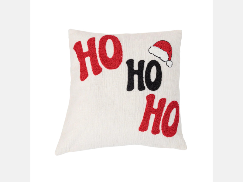 ŚWIĄTECZNA POSZEWKA jasiek 45x45 napis HO HO HO poliester MORAJ!