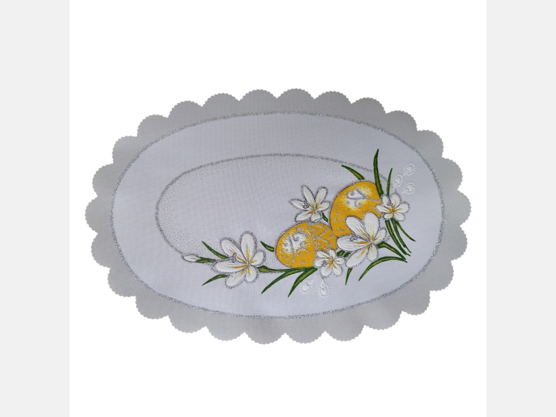 OWALNA serwetka WIELKANOCNA pisanki, stokrotki  20x30