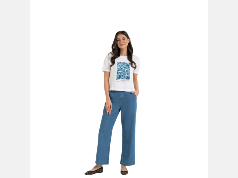 SPODNIE damskie, cienki JEANS, WYSOKI stan NIEBIESKIE MORAJ