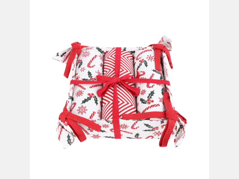 ZESTAW ręczników  ŚWIĄTECZNYCH, ścierki, pomysł na PREZENT, w koszyczku 3-pak  40x70 MORAJ!