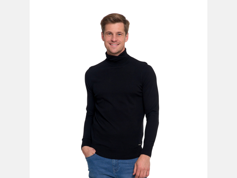 Sweter męski KLASYCZNY GOLF BAWEŁNIANY cienki MORAJ