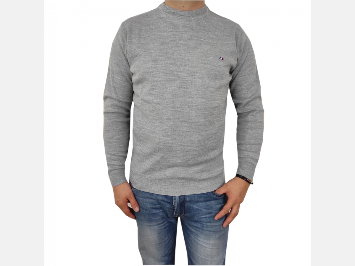 Klasyczny Sweter Męski SZARY