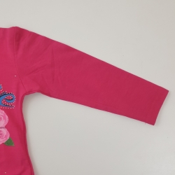 Bawełniana bluzka dziewczęca SERDUSZKO różowa