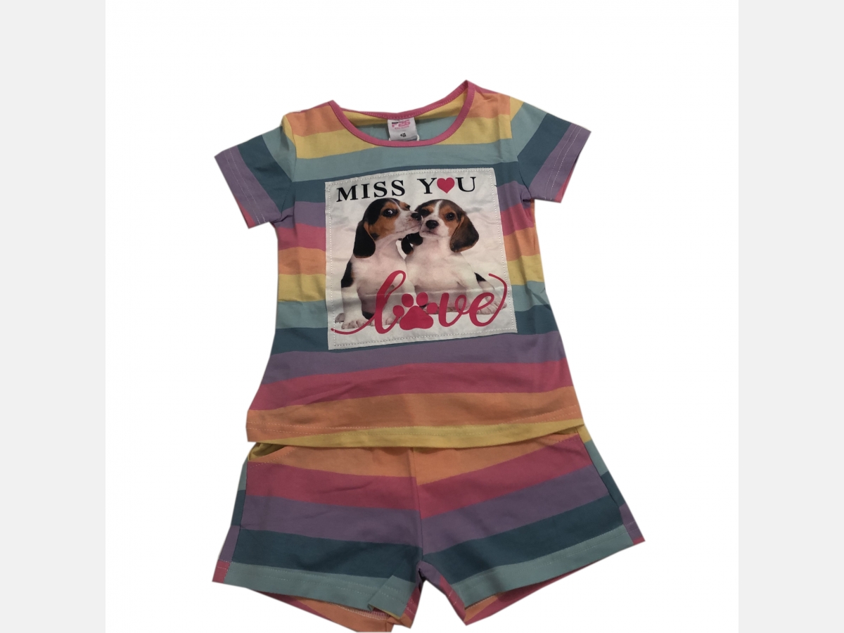 Komplet dziewczęcy PODKOSZULKA + SPODENKI PIESKI pastelowy