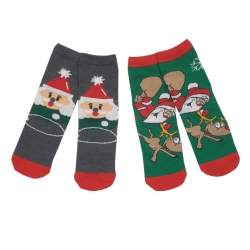 DZIECIĘCE skarpety ŚWIĄTECZNE bałwan, renifer PREZENT bawełna 3-pak MORAJ