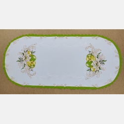Bieżnik 50 x 110 cm WIELKANOC PISANKI zielona lamówka