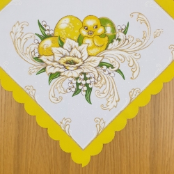 SERWETKA  kwadrat 35 x 35 cm  PISANKI żółta lamówka